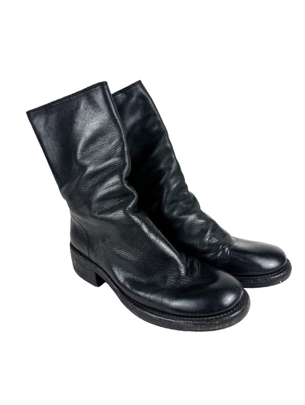 Guidi 788z Black Horse Leather Mid Length Zip Boots Women's Size 35 EU